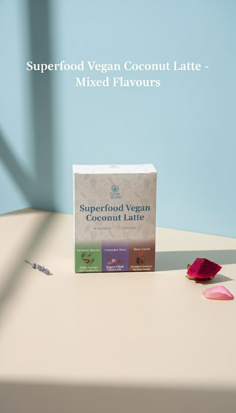 Starter Box · 6 Vegan Superfood Latte Sachets (2each of Dreamy Soothe, Jade Joy & Coco Bloom)